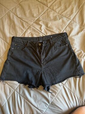 American Eagle Outfitters Black Distressed Jean Shorts